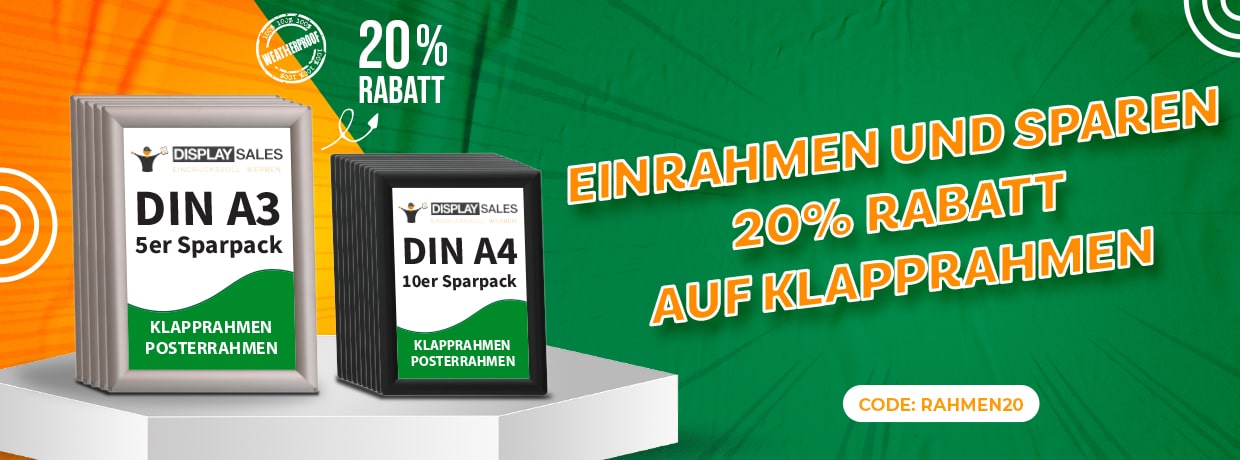 Aktion 20% Rabatt auf Klapprahmen Mai 2025